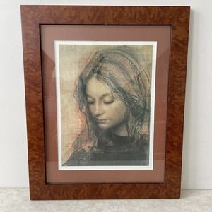 Framed Pietro Annigoni Art Print Christina I 16x13
